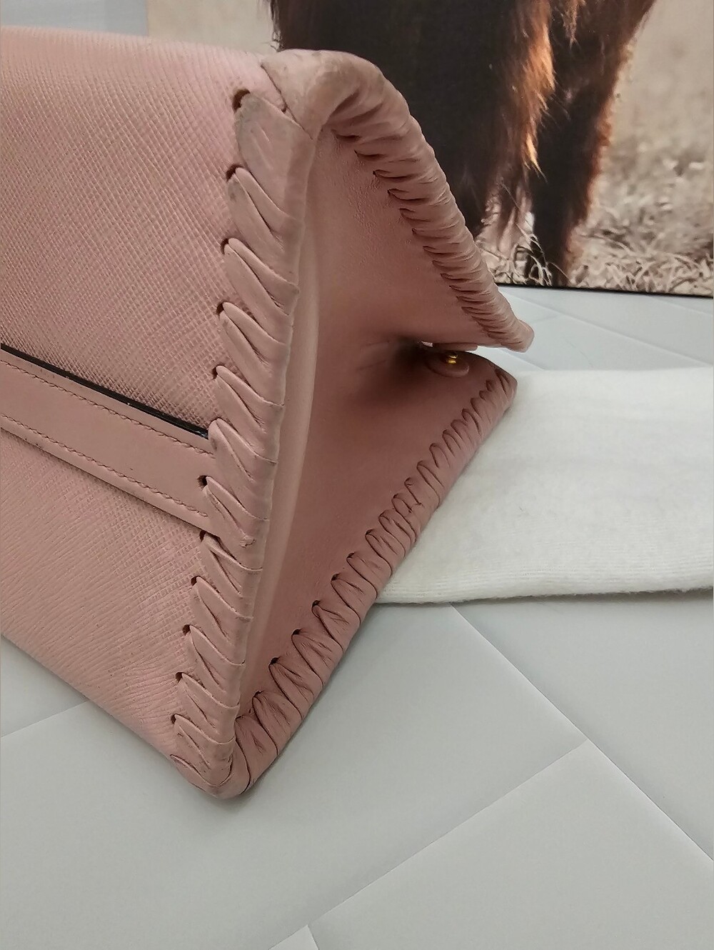 Prada Paradigm Saffiano Leather Tote Pink Authentic Crossbody Satchel - Picture 12 of 15